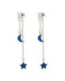Brinco Ag Estrela c/2 Pedaco De Corrente 1 Lua 1 Estrela p/ Resina - G5 - 6mm x 58mm - 2.36gr
