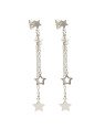 Brinco Ag Pino c/ Estrelas Variadas 2 Pedacos De Corrente - G3 - 8mm x 65mm - 2.82gr