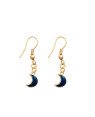 Brinco Gancho c/ Lua p/ Resina  (Azul Escuro) - 00 - 4mm x 31mm - 0.85gr