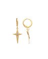 Brinco Argola Cruz 20mm Lisa Meio Reticulado (Rodio) - 00 - 13mm x 35mm - 1.64gr