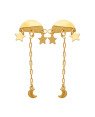 Brinco 1 Corrente  2 Estrelas  1 Lua  - 00 - 15mm x 55mm - 2.65gr