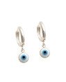 Brinco AG Argolinha c/ 1 Olho Grego Borda Diamantada  - G6 - 7mm x 22mm - 2.22gr