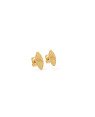 Brinco Fixo Folhinha Diamantada  - 00 - 4mm x 10mm - 0.60gr