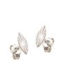 Brinco Fixo AG Folhinha Diamantada  - G5 - 4mm x 10mm - 0.72gr