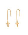 Brinco Gancho Cruz 10mm Borda Bolinhas E Meio Liso - 00 - 7mm x 35mm - 1.08gr
