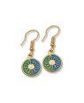 Brinco Gancho c/ Sol Mistico (Azul Bandeira,Verde Bandeira) - 00 - 11mm x 30mm - 1.65gr