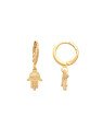 Brinco Argolinha Mao de Santa Luzia Reticulada  - 00 - 10mm x 25mm - 1.52gr