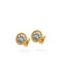 Brinco Fixo Redondo Reticulado c/ Pata Lisa 8,5mm (Rodio) - 00 - 8mm x 8mm - 1.07gr