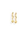 Brinco Argola 13mm c/ Coracao Liso  - 00 - 13mm x 23mm - 1.38gr
