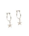 Brinco AG Argola 13mm c/ Estrela Do Mar 8mm - G3 - 13mm x 25mm - 1.45gr