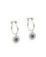 Brinco AG Argola 13mm c/ 1 Olho Grego (Branco/Azul/Preto) - G3 - 13mm x 24mm - 1.89gr
