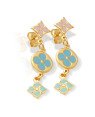 Brinco 3 Flores p/ Resina (Rosa/Azul/Verde) - 00 - 9mm x 36mm - 2.26gr