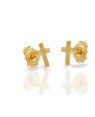 Brinco Cruz Diamantada 6mm  - 00 - 4mm x 6mm - 0.36gr