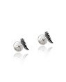 Brinco AG TP (Envelhecido) Pena Estampada 6mm  - G5 - 2mm x 6mm - 0.44gr