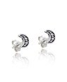 Brinco AG (Envelhecida) Lua c/ 3 Estrelas 6mm  - G5 - 6mm x 6mm - 0.53gr