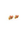 Brinco Coracao 7mm c/ Flores (Resina) - 00 - 8mm x 8mm - 0.90gr