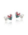 Brinco AG Coracao 7mm c/ Flores (Resina) - G5 - 8mm x 8mm - 0.96gr
