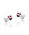 Brinco AG Emoji Apaixonado (Coracao Vermelho/Boca Preta) - G5 - 6mm x 6mm - 0.74gr