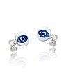 Brinco AG Redondo 6mm c/ Olho Grego p/ Resina (Azul/Preto) - G5 - 6mm x 6mm - 0.78gr