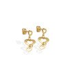 Brinco c/ 3 Coracoes Vazados   - 00 - 11mm x 26mm - 1.72gr