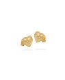 Brinco Coracao 10mm Trancado Borda Bolinhas  - 00 - 11mm x 10mm - 1.33gr