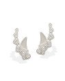 Brinco AG Ear Cuff  c/ 5 Coracoes Diamantados  - G3 - 8mm x 31mm - 3.84gr