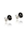 Brinco AG Redondo Estampado Onda 8mm  - G5 - 8mm x 8mm - 1.25gr