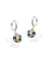 Brinco AG Argolinha Fundida Bola "Cores da Bandeira" - G6 - 11mm x 23mm - 3.42gr