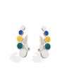 Brinco AG Ear Cuff c/ 5 Bolas "Cores da Bandeira" - G5 - 9mm x 30mm - 4.34gr