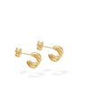 Brinco Pino Meia Argola Entrelacada Pequeno   - 00 - 11mm x 17mm - 1.35gr
