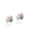 Brinco AG Coracao 10mm c/ Flor p/ Resina  - G3 - 11mm x 10mm - 1.58gr
