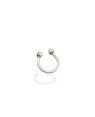 Piercing AG Argola c/ 2 Bolinhas 3mm  - 00 - 3mm x 12mm - 0.36gr