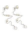 Brinco AG Cabuchao p/ Corrente 3 Perolas 1 Coracao Diamantado - G3 - 8mm x 96mm - 2.49gr