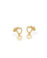 Brinco 2 Coracoes Diamantados Vazados  - 00 - 11mm x 18mm - 1.25gr