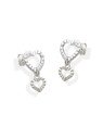 Brinco AG 2 Coracoes Diamantados Vazados  - G3 - 11mm x 18mm - 1.46gr