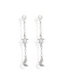 Brinco AG Redondo Estrela Lua Diamantados  - G3 - 4mm x 44mm - 1.52gr