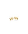 Brinco Coracao Trancado c/ Borda de Bolinhas  - 00 - 6mm x 6mm - 0.63gr