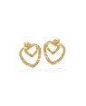 Brinco c/ 2 Coracoes Vaz Textura Organica - 00 - 18mm x 19mm - 1.38gr
