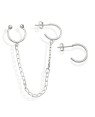 Brinco AG (1 Lado) Argola c/ Corrente e Piercing  (1 Lado) Argola  - G6 - 12mm x 114mm - 1.82gr