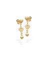 Brinco 1 Coracao Diamantado e 2 Coracoes Lisos - 00 - 6mm x 25mm - 1.28gr