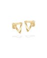 Brinco Triangulo Vazado Textura Organica 13mm - 00 - 13mm x 13mm - 0.95gr