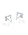 Brinco AG Triangulo Vazado Textura Organica 13mm - G3 - 13mm x 13mm - 1.57gr