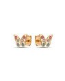Brinco Borboleta 10X7.5mm p/ 12 Pedras Coloridas - 00 - 10mm x 8mm - 0.94gr