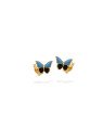Brinco Borboleta 10X7.5mm p/ Resina  (Azul e Preto) - 00 - 10mm x 8mm - 0.85gr