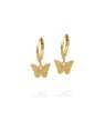 Brinco Argolinha c/ Borboleta 10X7.5mm Diamantada - 00 - 10mm x 20mm - 1.49gr