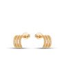 Brinco Meia Argola Usinada 10x6 c/ 3 Faixas Lisas - 00 - 10mm x 6mm - 2.05gr