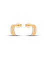 Brinco Meia Argola Usinada 12x5 c/ 3 Faixas Lisas - 00 - 12mm x 5mm - 1.30gr