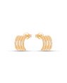 Brinco Meia Argola Usinada 11x7 c/ 4 Faixas Lisas - 00 - 11mm x 7mm - 2.49gr