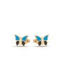 Brinco Borboletinha Estampada p/ Resina (Azul e Preto) - 00 - 8mm x 6mm - 0.60gr
