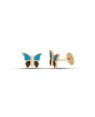 Brinco TP Borboletinha Estampada p/ Resina (Azul e Preto) - 00 - 8mm x 6mm - 0.60gr
